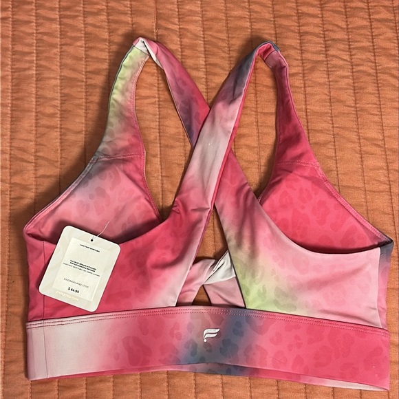 NWT Fabletics Oasis Twist Sports Bra Ombre Leopard Small - Picture 5 of 7
